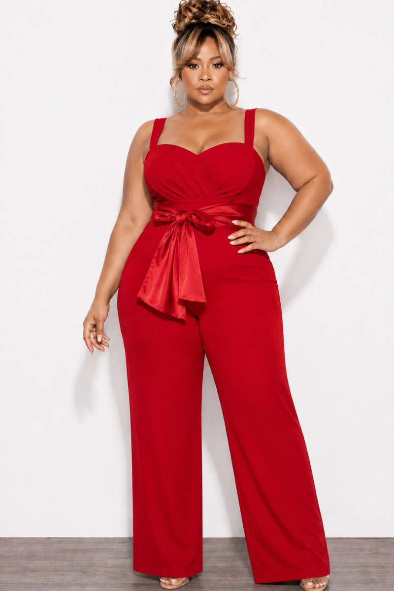Final Sale Plus Size Lux Sweetheart Neckline with Tank Straps in Red