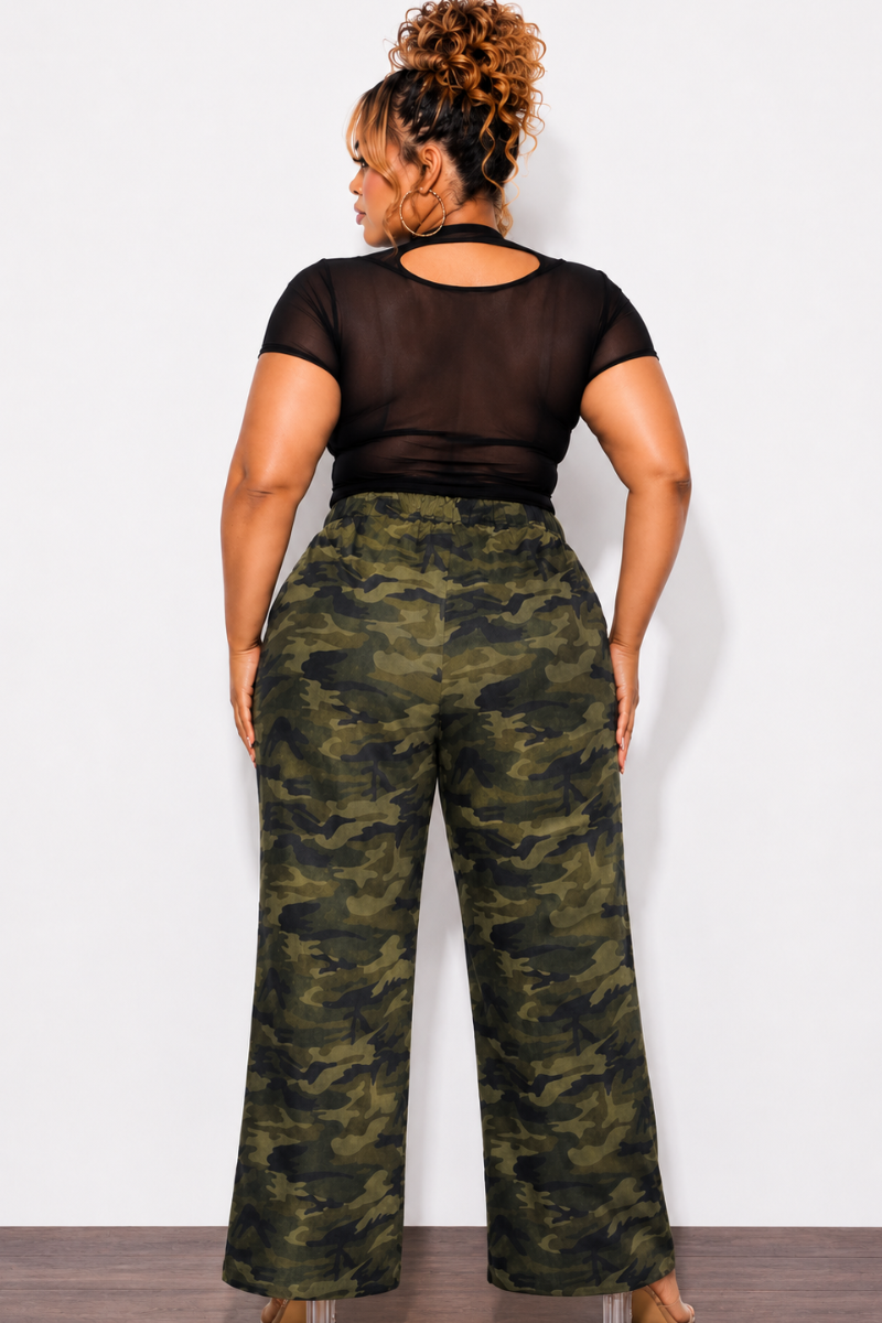 Final Sale Plus Size Overlay Pant In Dark Camouflage Camo