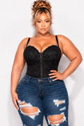 Final Sale Plus Size Lace Spaghetti Strap Corset in Black