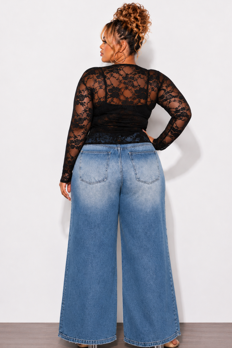 Final Sale Plus Size Cami And Cardigan 2 Piece Lace Set
