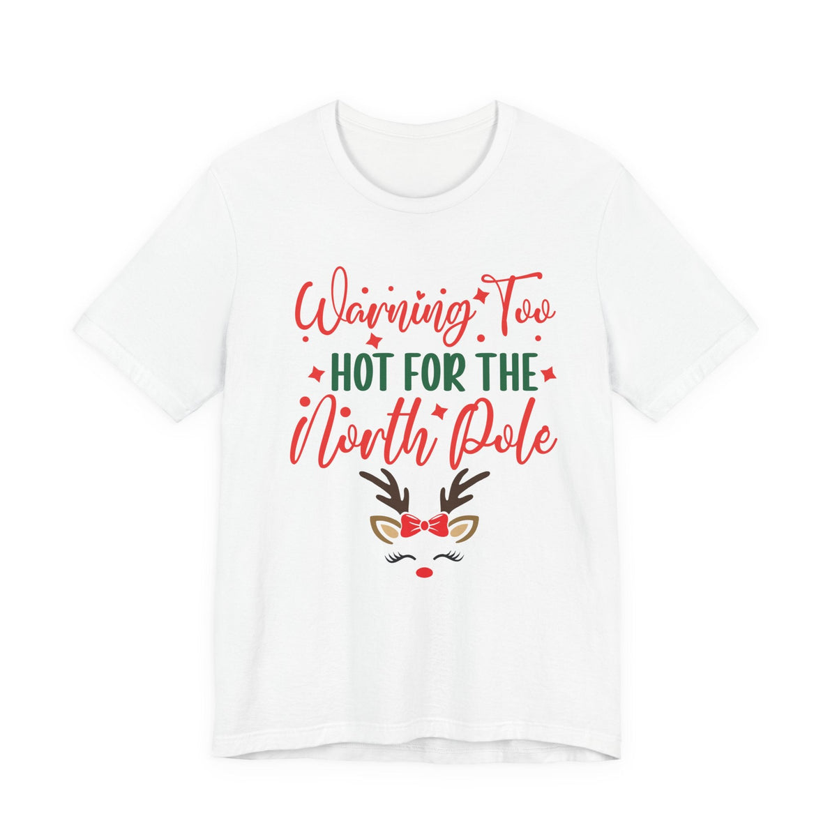 Too Hot for the North Pole Women's V-Neck Tee | Reindeer Christmas Shirt