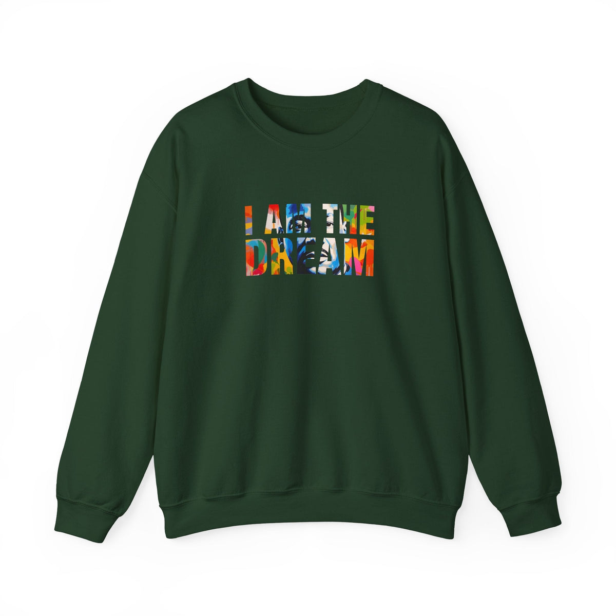 I Am The Dream Crewneck Sweatshirt | Bold Letter Portrait Design