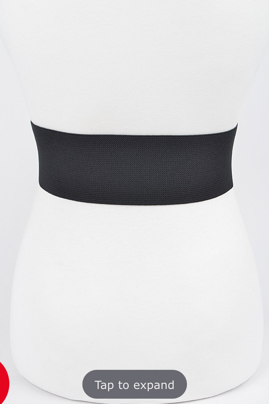 Final Sale Plus Size Black Belt with Gold Buckle