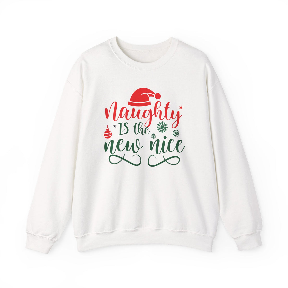 Naughty is the New Nice Sweatshirt | Christmas Santa Hat Holiday Script