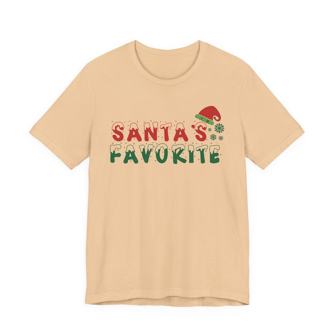 Santa's Favorite T-Shirt | Christmas Santa Hat Snowflake Holiday Tee