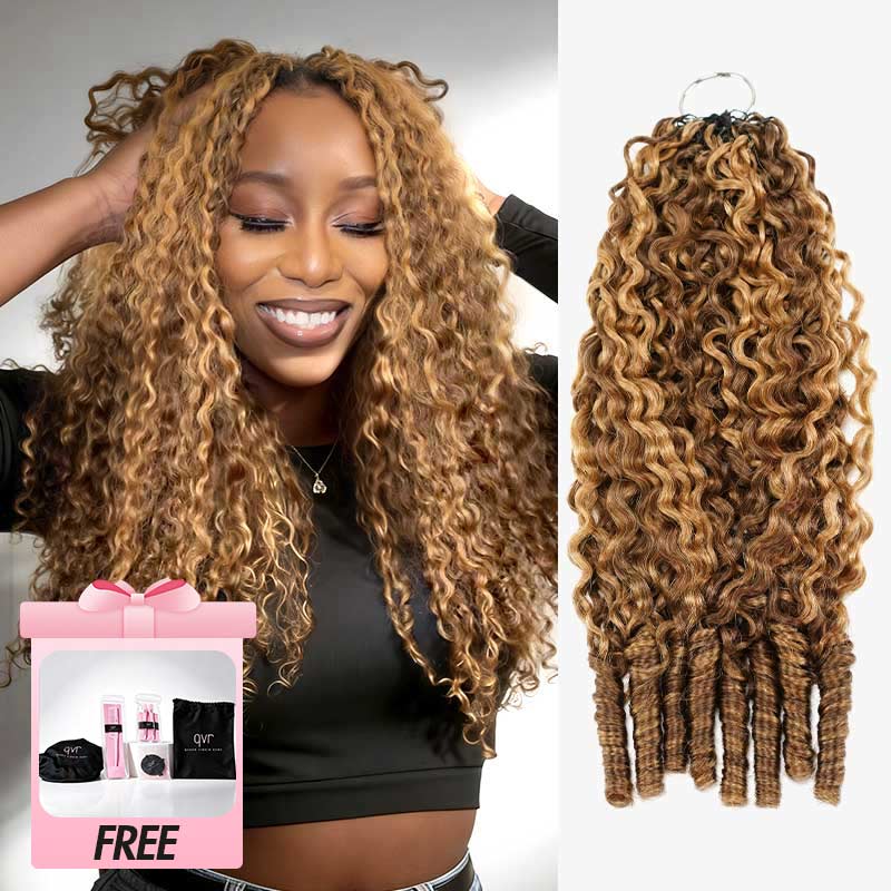 Buy One Get One|QVR Burmese Curly Feather Crochet Hair Highlight #P4/27