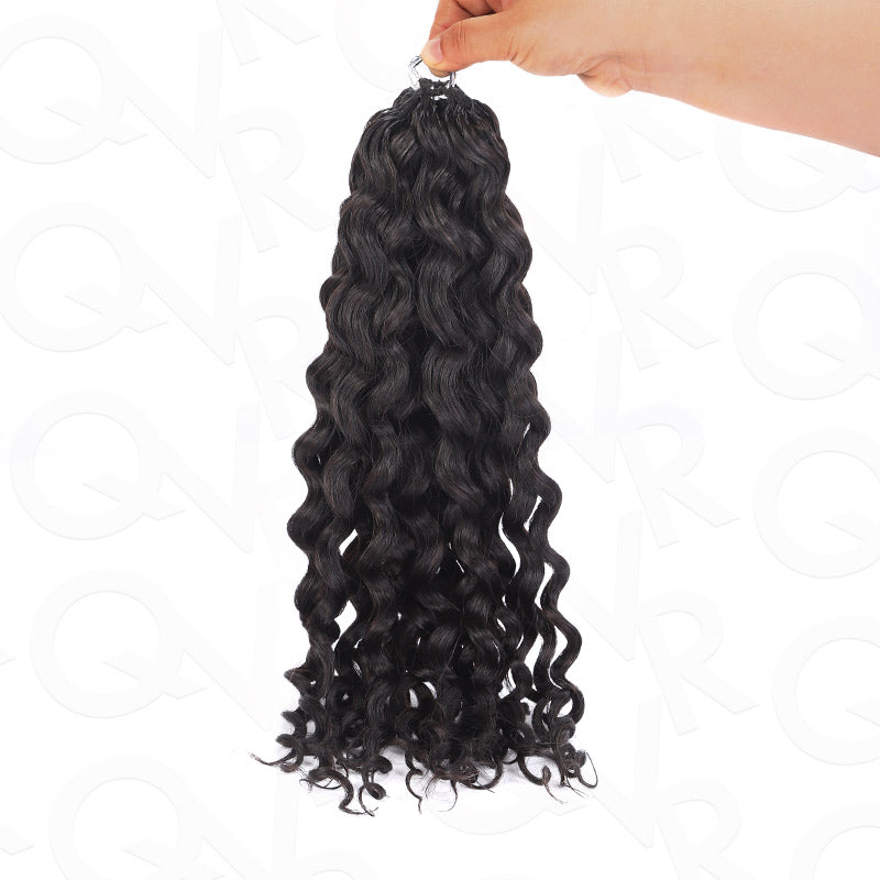 Lite Edition|QVR Water Wave Miracle Knots Natural Black Feather Crochet Human Hair|Lightweight Crochet Weave Hair Extension