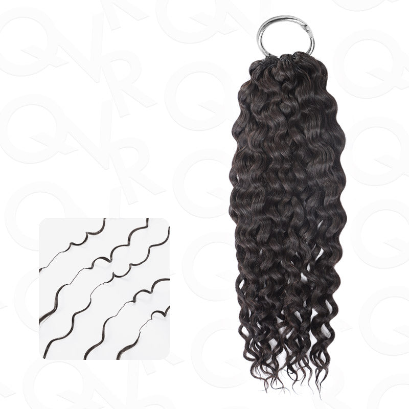 Lite Edition|QVR Water Wave Miracle Knots Natural Black Feather Crochet Human Hair|Lightweight Crochet Weave Hair Extension