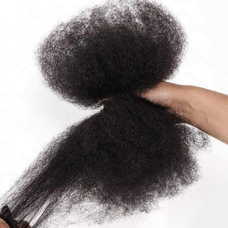 Buy One Get One|QVR Natural Black Afro Kinky Bulk Human Hair