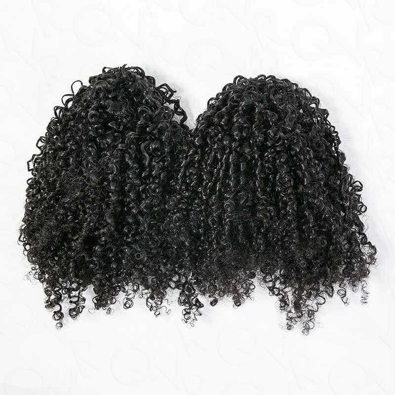 Lite Edition|QVR Burmese Kinky Curly Miracle Knots Natural Black Feather Crochet Human Hair|Lightweight Crochet Weave Hair Extension