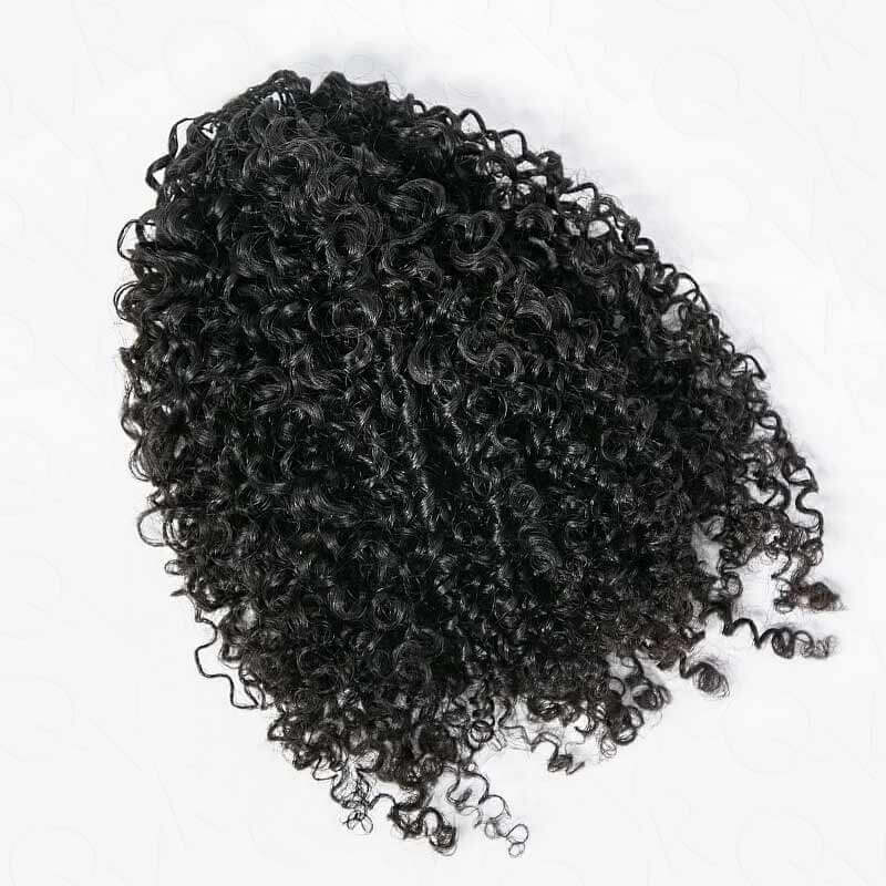 Lite Edition|QVR Burmese Kinky Curly Miracle Knots Natural Black Feather Crochet Human Hair|Lightweight Crochet Weave Hair Extension