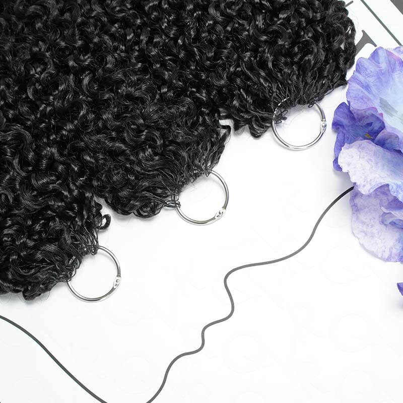 Lite Edition|QVR Burmese Curly Miracle Knots Natural Black Feather Crochet Human Hair|Lightweight Crochet Weave Hair Extension