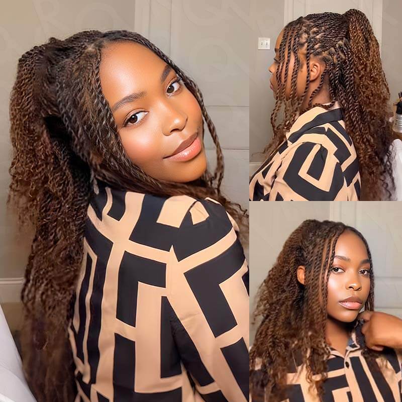 Buy One Get One|QVR Mixed Color #4/30 Afro Kinky Bulk Human Hair