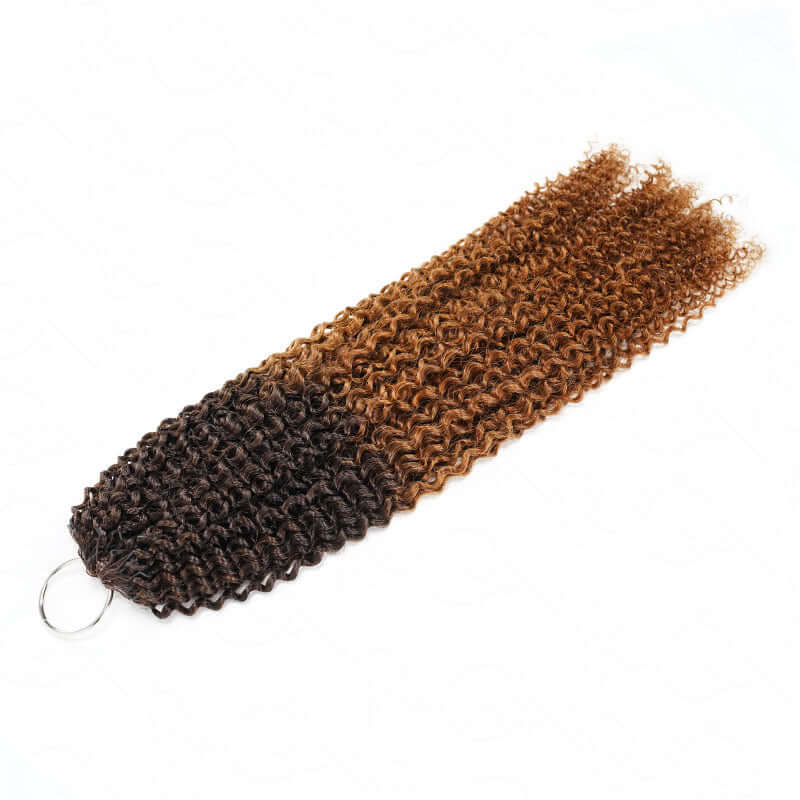 QVR Ombre #T4/30 Curly Human Crochet Hair Machine Made Crochet Wave Hair Extensions