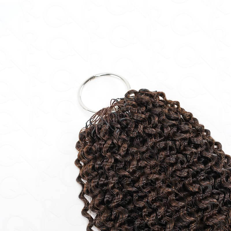 QVR Ombre #T4/30 Curly Human Crochet Hair Machine Made Crochet Wave Hair Extensions