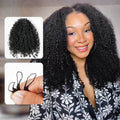 Lite Edition|QVR Burmese Kinky Curly Miracle Knots Natural Black Feather Crochet Human Hair|Lightweight Crochet Weave Hair Extension
