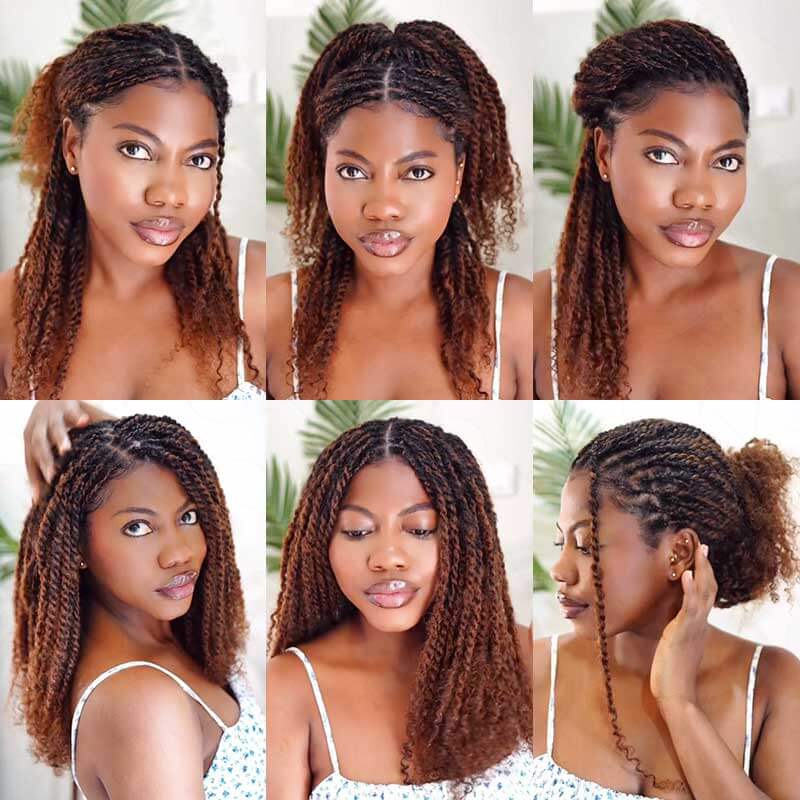 Buy One Get One|QVR Mixed Color #4/30 Afro Kinky Bulk Human Hair