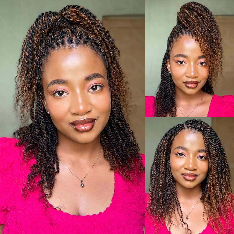 Buy One Get One | QVR Ombre Brown #T1B/30 Afro kinky Bulk Human Hair