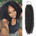 Lite Edition|QVR Small Kinky Curly Miracle Knots Natural Black Feather Crochet Human Hair|Lightweight Crochet Weave Hair Extension