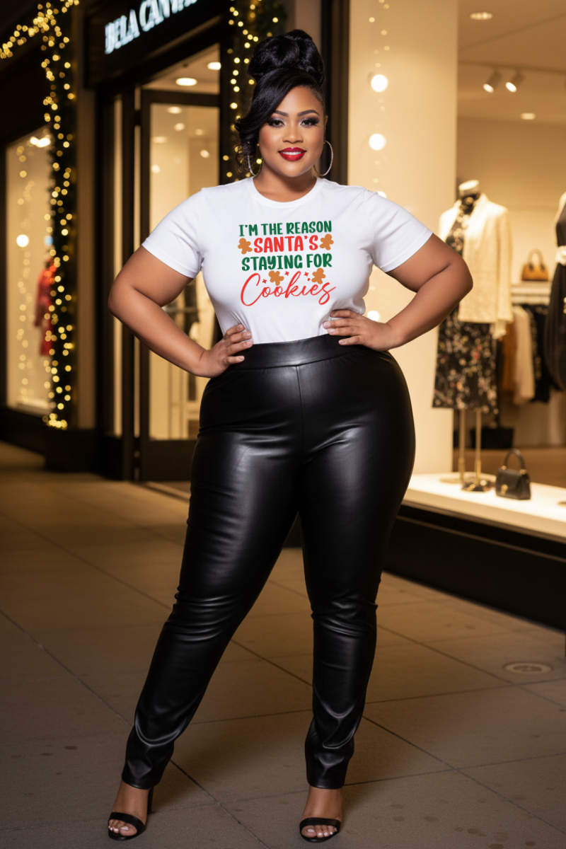 I'm the Reason Santa's Staying for Cookies tee | Christmas cookie shirt