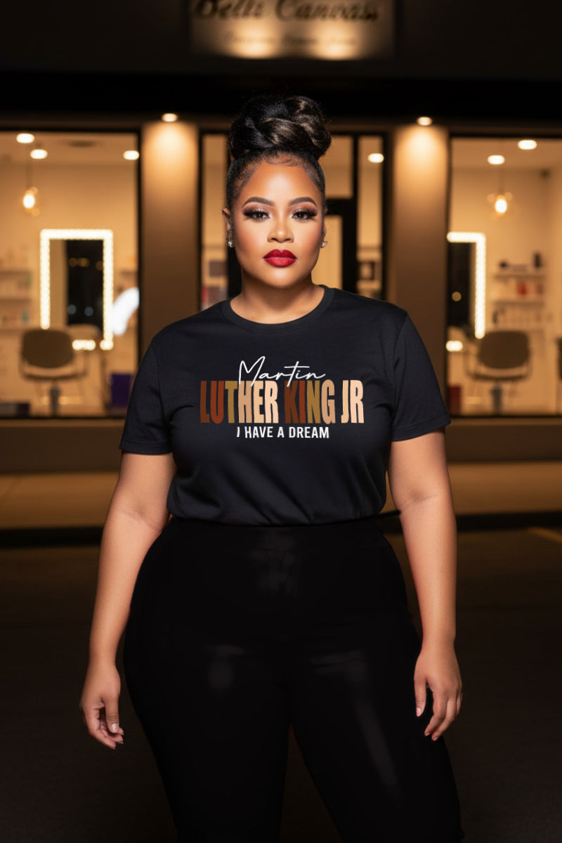 Luther King Jr Tee | Bold Typography Civil Rights Shirt