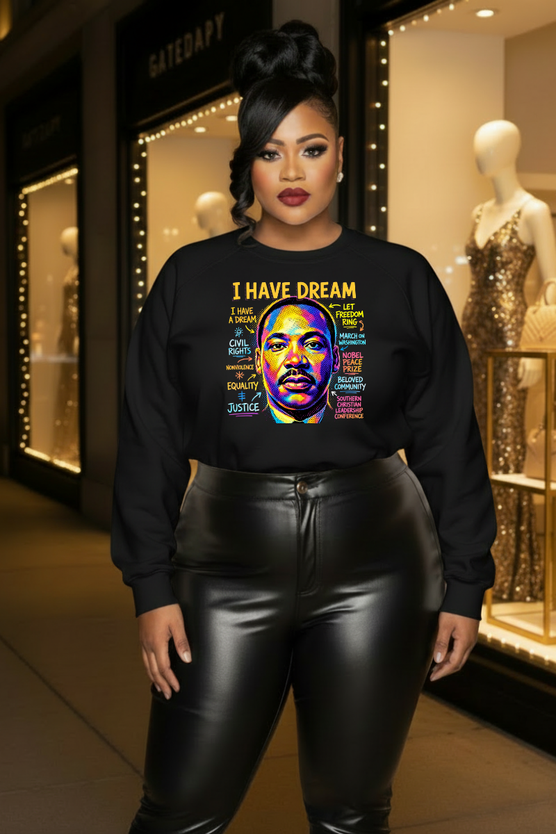 I Have A Dream Crewneck Sweatshirt | Vibrant Tribute Art Design