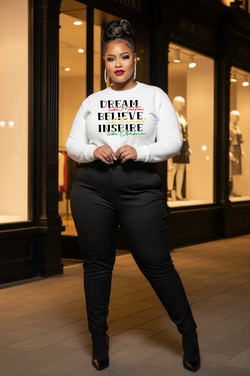 Like Martin, Like Thurgood, Like Obama Crewneck Sweatshirt | Inspirational Script Typography Design