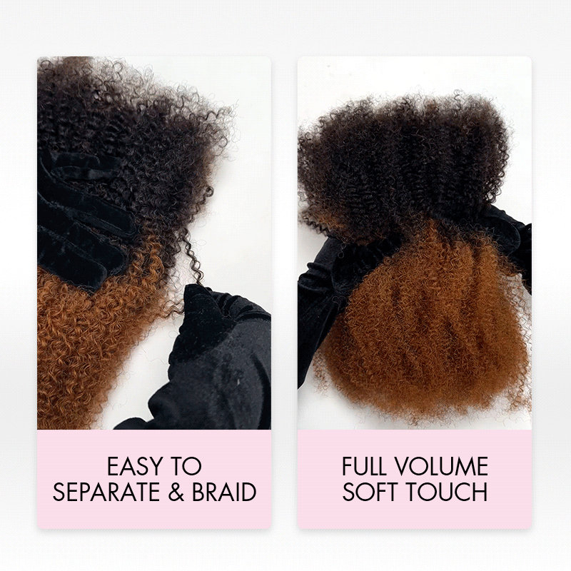 QVR Ombre Afro Kinky Bulk Braids Hair Extensions for Passion Twists & Locs