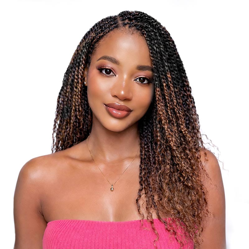 QVR Ombre Afro Kinky Bulk Braids Hair Extensions for Passion Twists & Locs