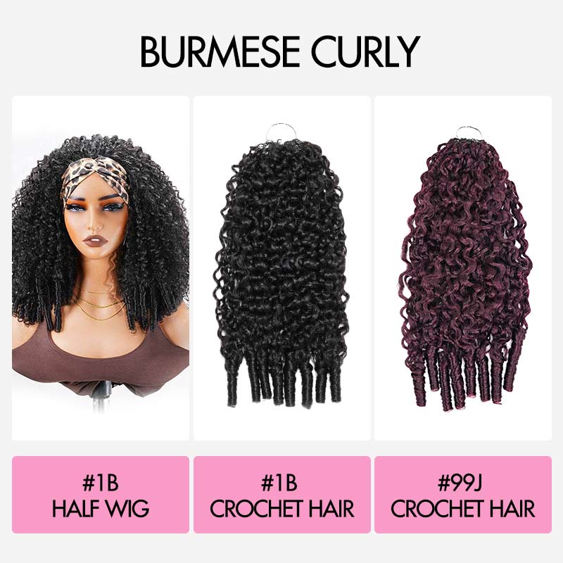 FIXED PRICE|QVR #99J Highlight Miracle Knots X Half Wig Hack Seamless Miracle Braids Human Hair Crochet Weave Hair Extension