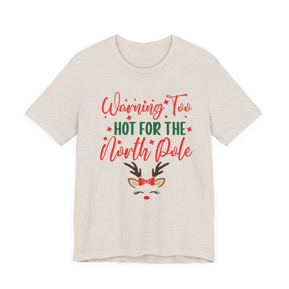 Too Hot for the North Pole Women's V-Neck Tee | Reindeer Christmas Shirt