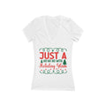 Just a Ho Ho Ho with Holiday Glam Tee | Christmas V-Neck Shirt