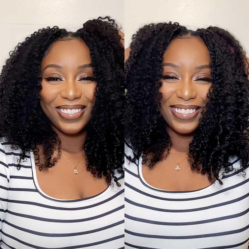 Lite Edition|QVR Burmese Kinky Curly Miracle Knots Natural Black Feather Crochet Human Hair|Lightweight Crochet Weave Hair Extension