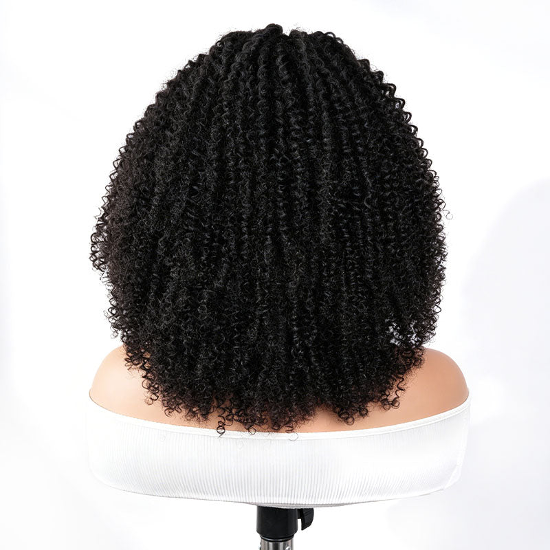 QVR Kinky Curly Headband Wig 100% Human Hair Glueless Wigs for Women