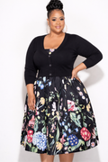 Final Sale Plus Size Crop Cardigan Sweater in Black
