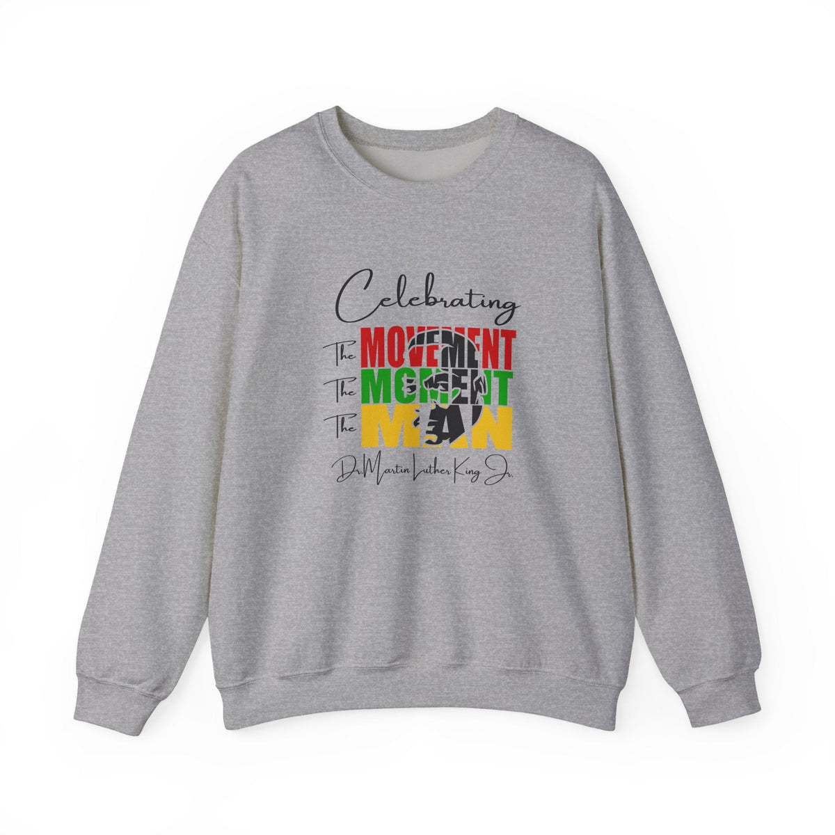 Celebrating The Movement Moment Men Crewneck Sweatshirt | Bold Letter Portrait Design