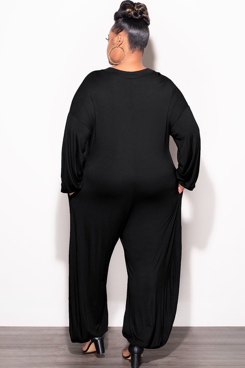 Final Sale Plus Size Loose Fit Jumpsuit in Black