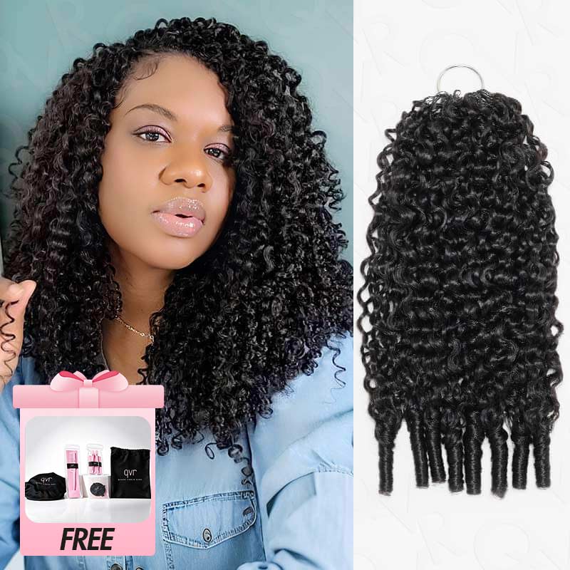 Buy One Get One| QVR Burmese Curly Crochet Hair Natural Black