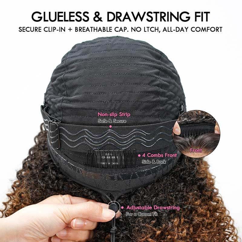 FIXED PRICE|QVR #99J Highlight Miracle Knots X Half Wig Hack Seamless Miracle Braids Human Hair Crochet Weave Hair Extension