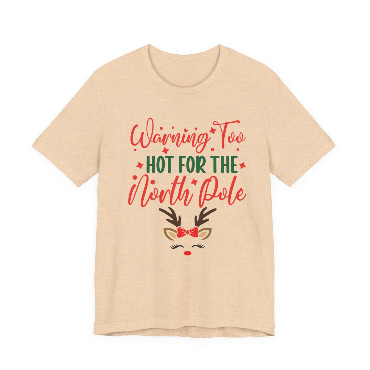 Too Hot for the North Pole Women's V-Neck Tee | Reindeer Christmas Shirt
