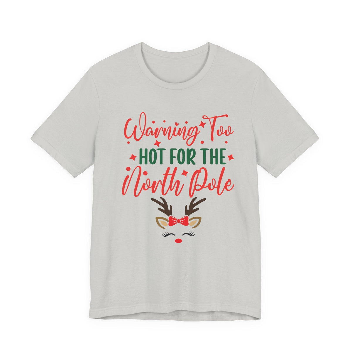 Too Hot for the North Pole Women's V-Neck Tee | Reindeer Christmas Shirt