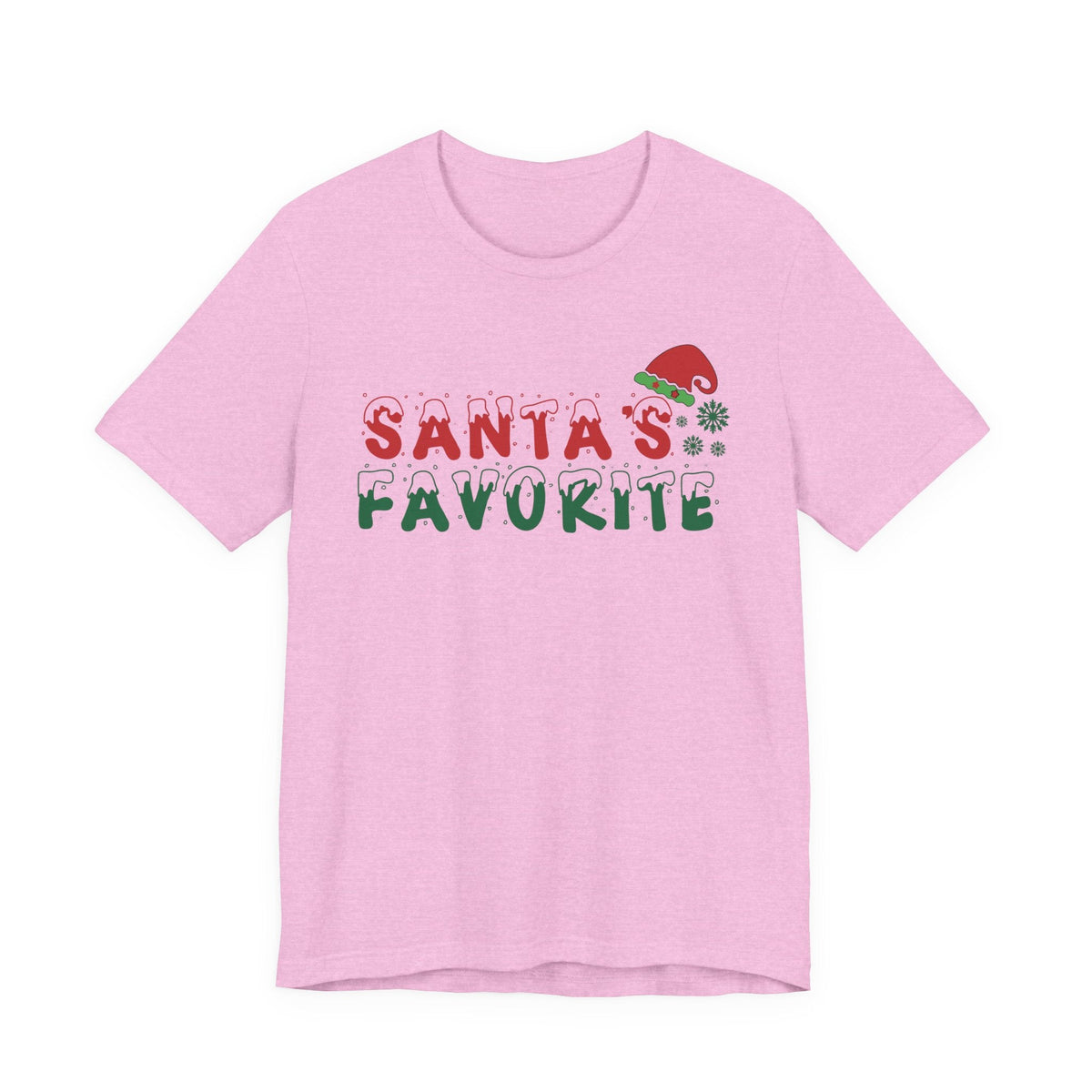 Santa's Favorite T-Shirt | Christmas Santa Hat Snowflake Holiday Tee