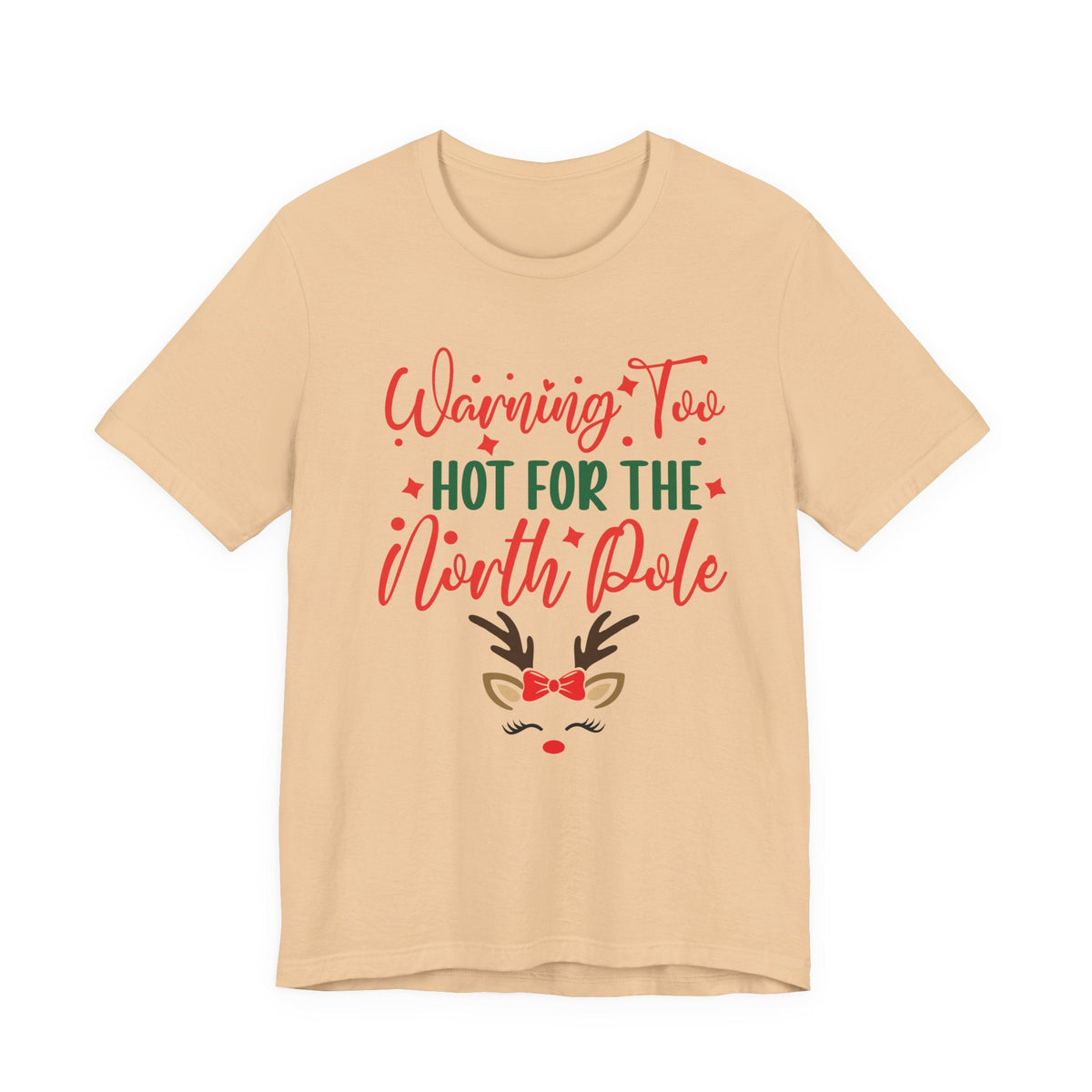 Too Hot for the North Pole Women's V-Neck Tee | Reindeer Christmas Shirt