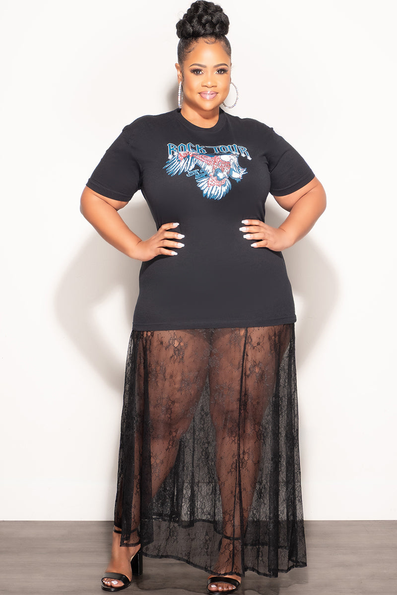 Final Sale Plus Size Lace Skirt in Black (Skirt Only)
