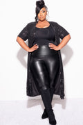 Final Sale Plus Size Sequin Duster in Black