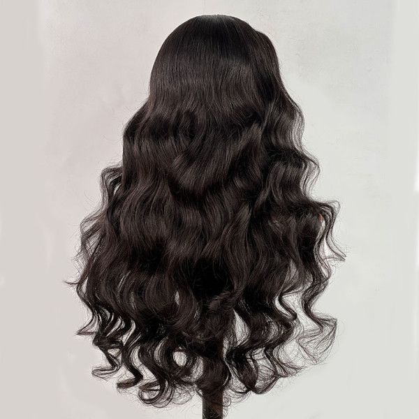 QVR Realistic Curly Edges Glueless High Transparency Lace Front Human Hair Wig