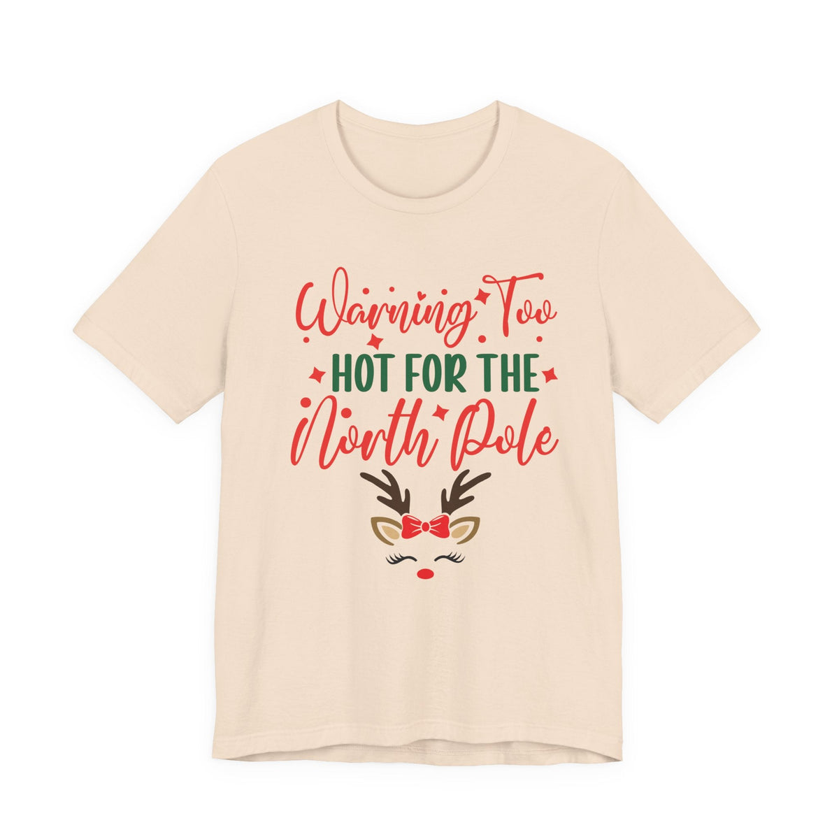 Too Hot for the North Pole Women's V-Neck Tee | Reindeer Christmas Shirt