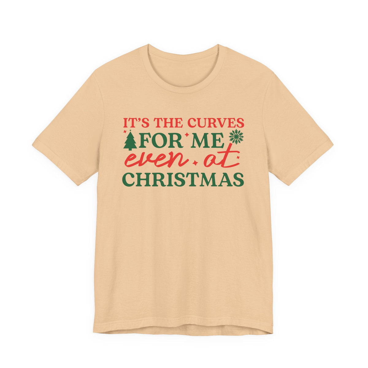 It's the Curves for Me even at Christmas T-Shirt | Funny Christmas Shirt, Holiday Typography