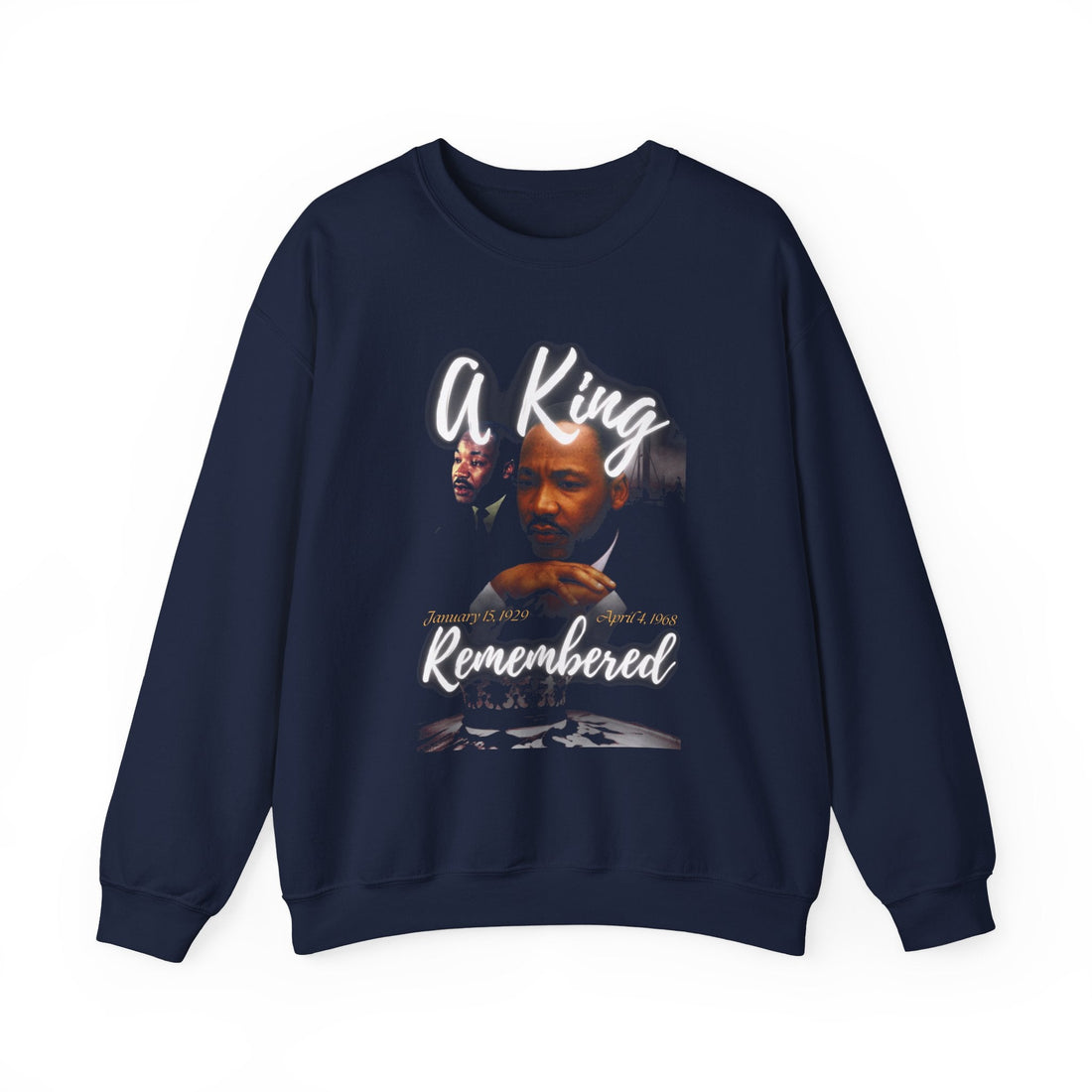 A King Remembered Crewneck Sweatshirt | Memorial Portrait Design