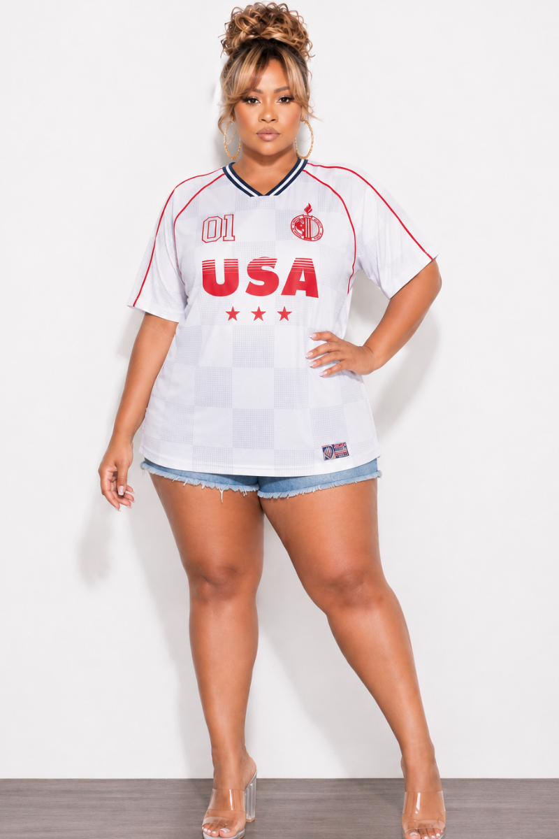 Final Plus Size Oversized USA Soccer Jersey
